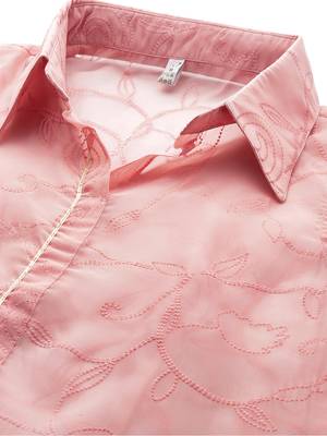 Pink printed organza kurta sets 2
