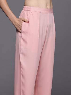 Pink printed organza kurta sets 4