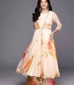 Off white printed organza kurta sets
