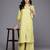 Yellow printed cotton blend kurta sets