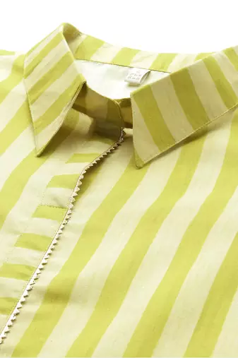 Yellow printed cotton blend kurta sets