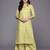 Yellow printed cotton blend kurta sets