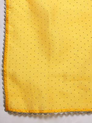 Yellow printed poly crepe kurta sets 4