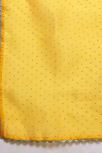 Yellow printed poly crepe kurta sets