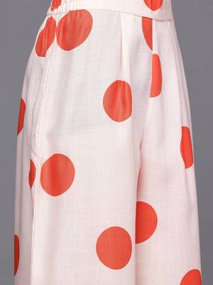 Off white printed cotton blend kurta sets 3