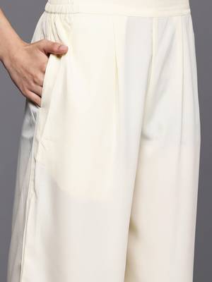 Off white printed organza kurta sets 4