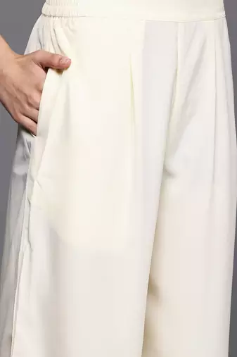Off white printed organza kurta sets