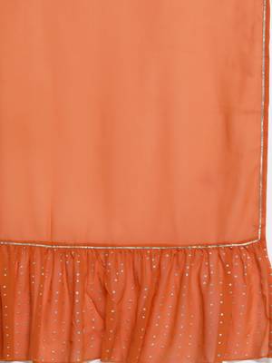 Orange printed poly georgette kurta sets 4