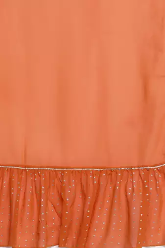 Orange printed poly georgette kurta sets