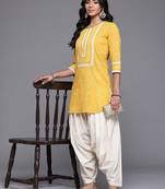 Mustard printed pure cotton kurta sets