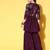 Burgundy printed poly crepe kurta sets