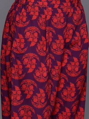 Purple printed poly crepe kurta sets 4