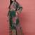 Green printed silk long kurtis