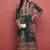 Green printed silk long kurtis