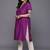Purple embroidered art silk long kurtis