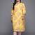 Yellow printed crepe long kurtis