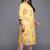 Yellow printed crepe long kurtis