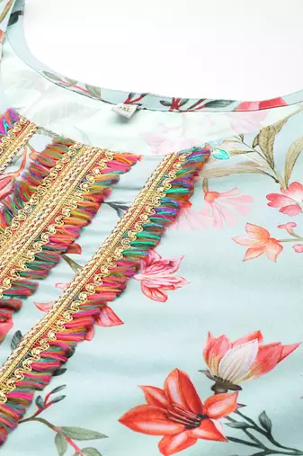 Multi printed poly crepe kurta sets