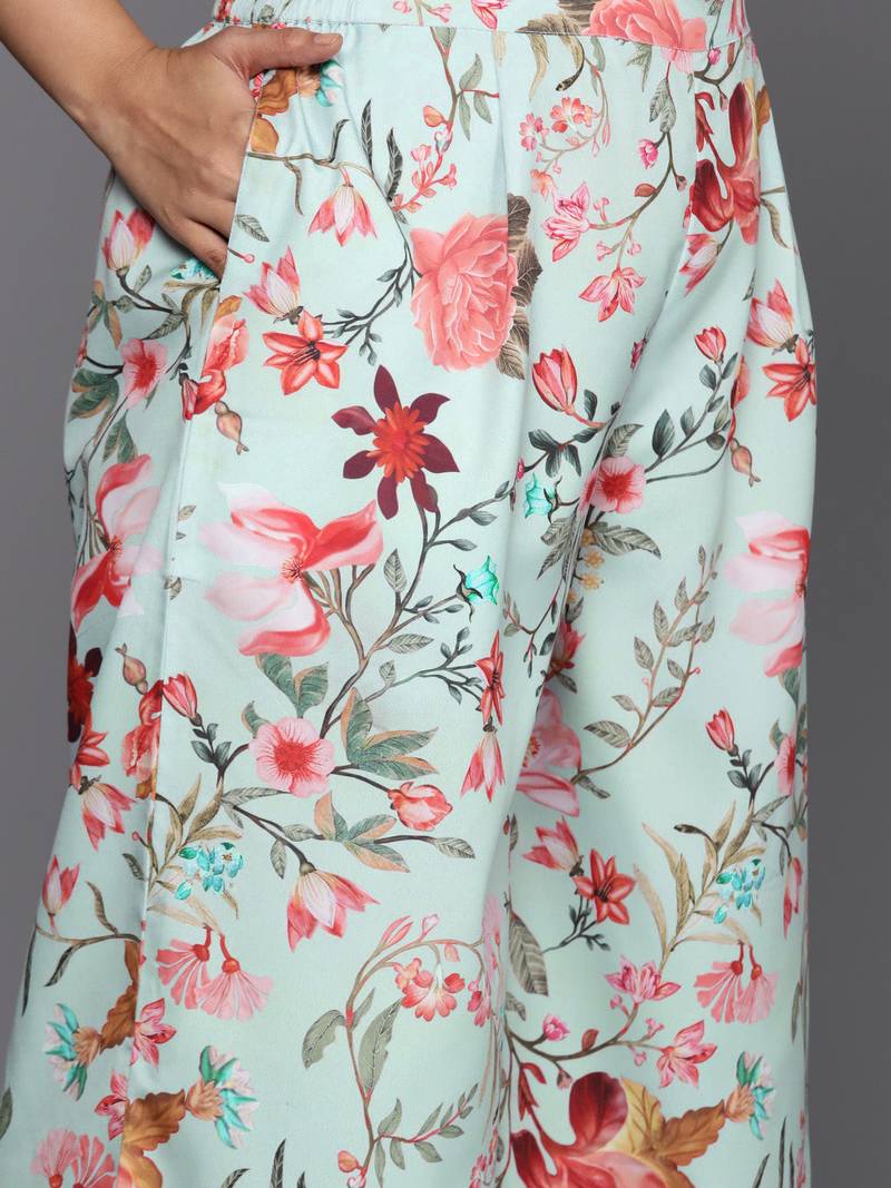 Multi printed poly crepe kurta sets