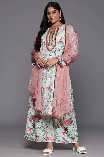 Multi printed poly crepe kurta sets
