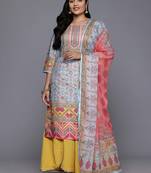 Multi printed poly crepe kurta sets