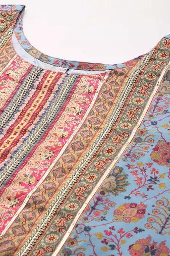 Multi printed poly crepe kurta sets