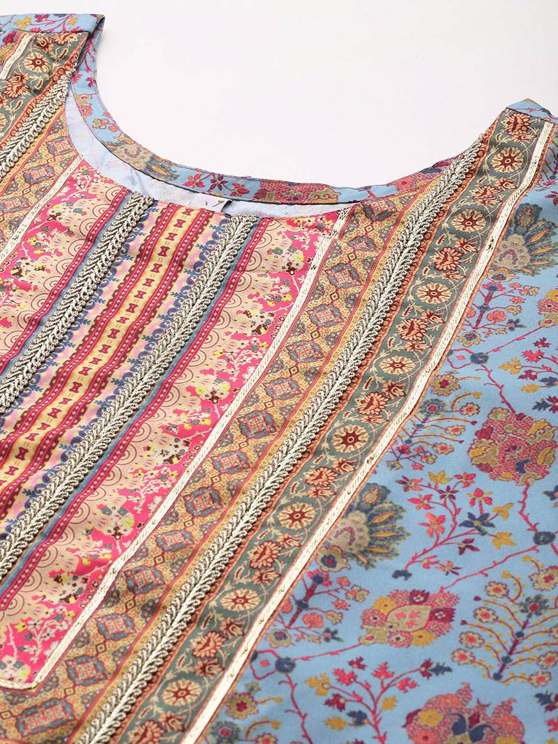 Multi printed poly crepe kurta sets