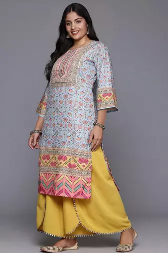 Multi printed poly crepe kurta sets