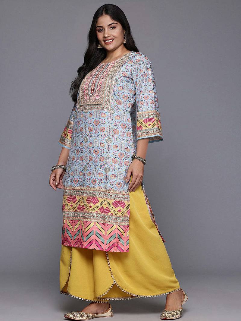 Multi printed poly crepe kurta sets