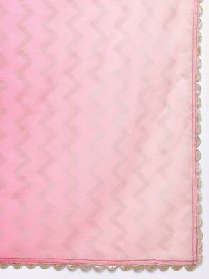 Pink printed poly crepe kurta sets 3