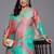 Multicolor printed chanderi silk long kurtis