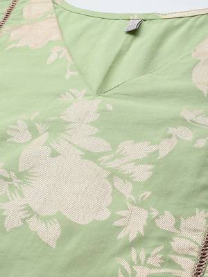 Green printed pure cotton kurta sets 2