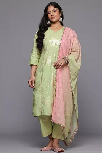 Green printed pure cotton kurta sets