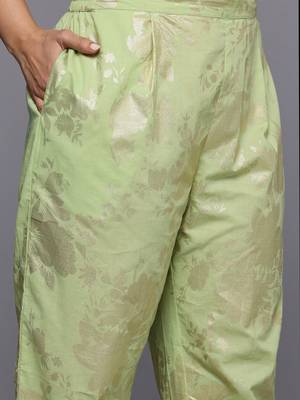 Green printed pure cotton kurta sets 4