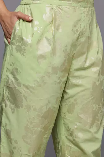 Green printed pure cotton kurta sets
