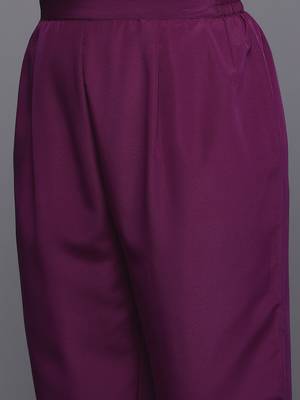 Purple printed poly georgette kurta sets 4