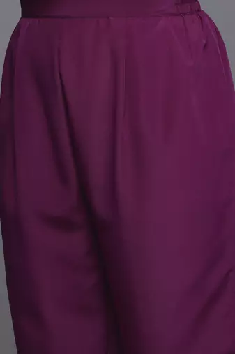 Purple printed poly georgette kurta sets