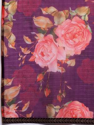 Purple printed poly georgette kurta sets 5