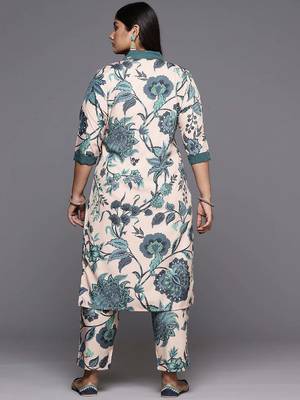 Tan printed poly crepe kurta sets 2