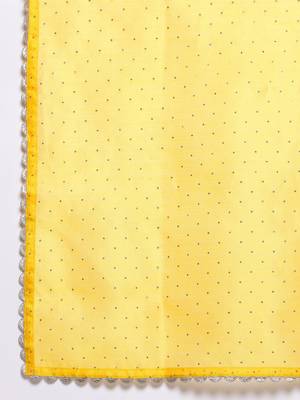 Yellow printed poly crepe kurta sets 4