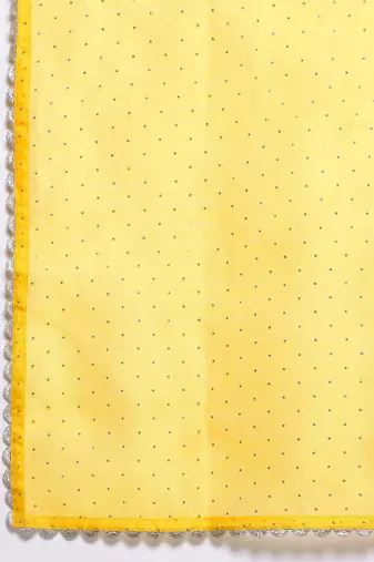 Yellow printed poly crepe kurta sets