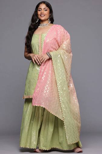 Green printed pure cotton kurta sets