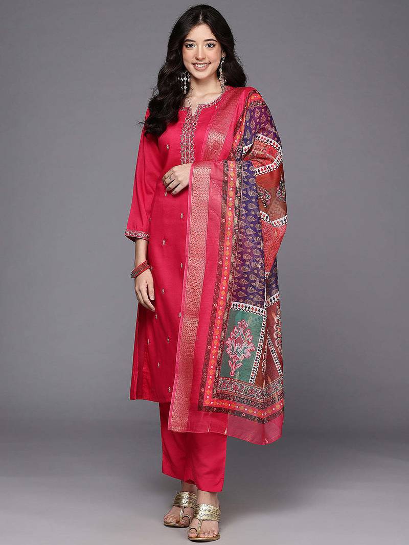 Rani embroidered silk blend kurta sets