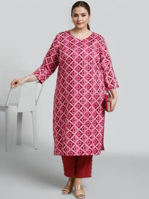 Multicolor printed silk long kurtis 1