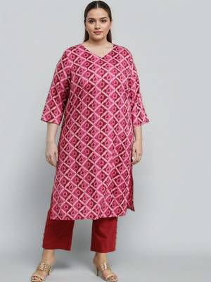 Multicolor printed silk long kurtis 2