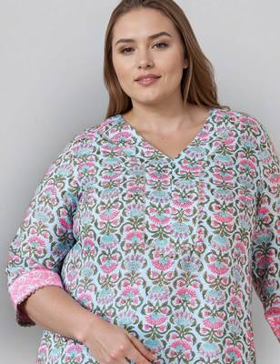 Blue printed silk blend kurta sets 2
