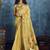 Yellow zari tissue handloom weaving saree