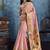 Baby pink zari tissue handloom weaving saree