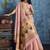 Baby pink zari tissue handloom weaving saree