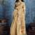 Cream zari tissue handloom weaving saree